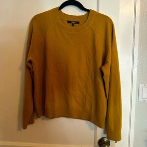 Quince Mongolian Cashmere Crewneck Sweater in Mustard XL